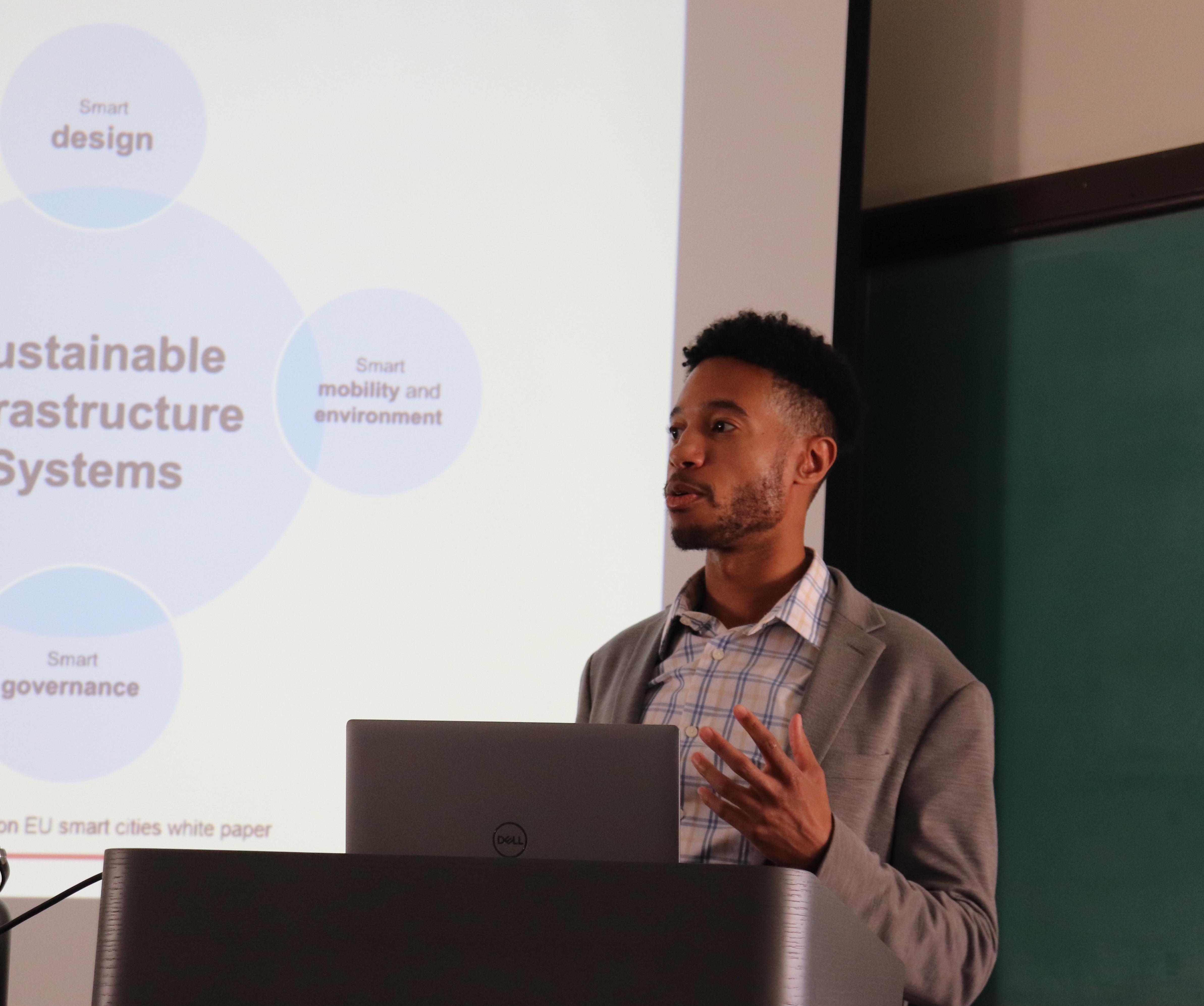 Corey Harper, Assistant Professor of Civil and Environmental Engineering at Carnegie Mellon University, presents at the ITS Transportation Seminar