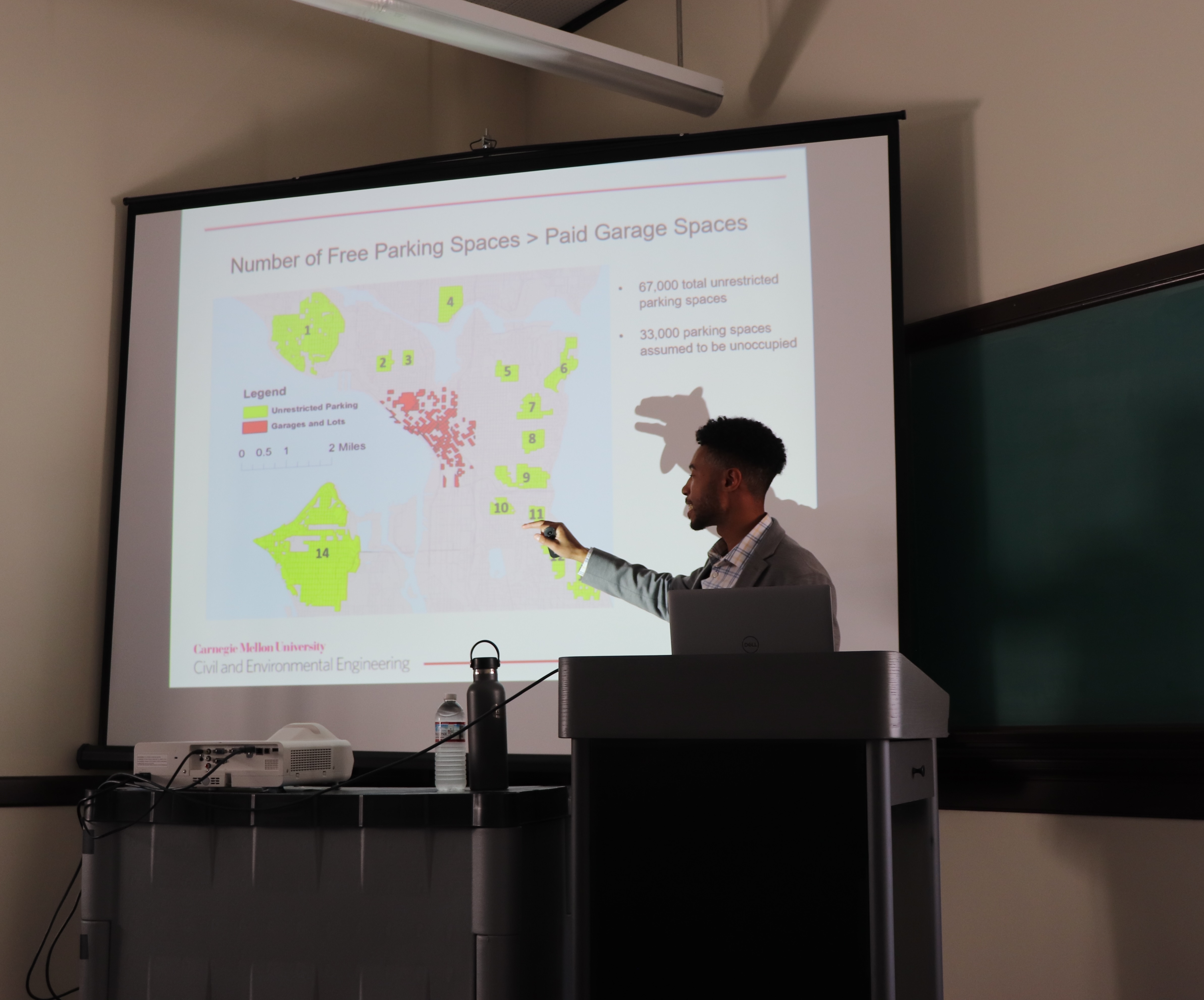 Corey Harper, Assistant Professor of Civil and Environmental Engineering at Carnegie Mellon University, presents at the ITS Transportation Seminar