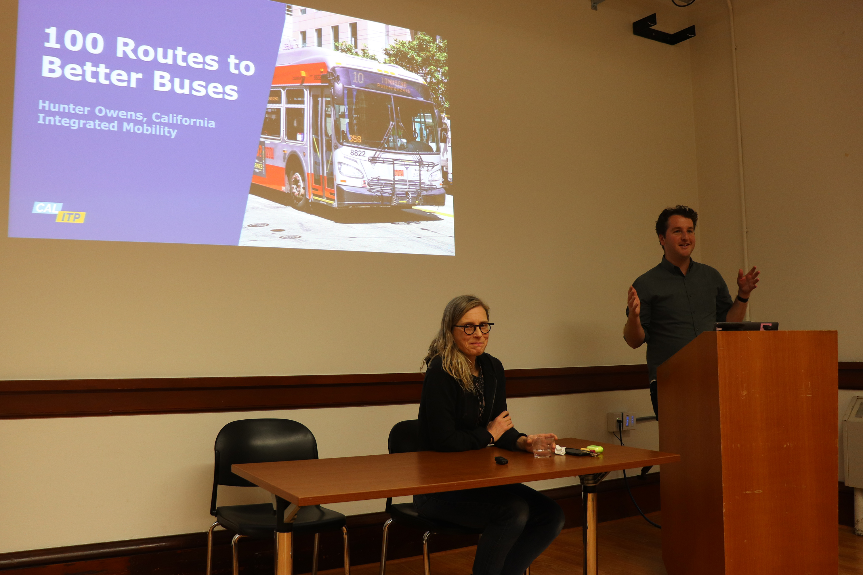 Caltrans CA Integrated Mobility Program Manager Gillian Gillett and Research Data Manager Hunter Owens presented Crossing Modes: Bringing Data, Standardization and Performance Metrics to Transit Agencies & Caltrans at the ITS Seminar on March 3, 2023.