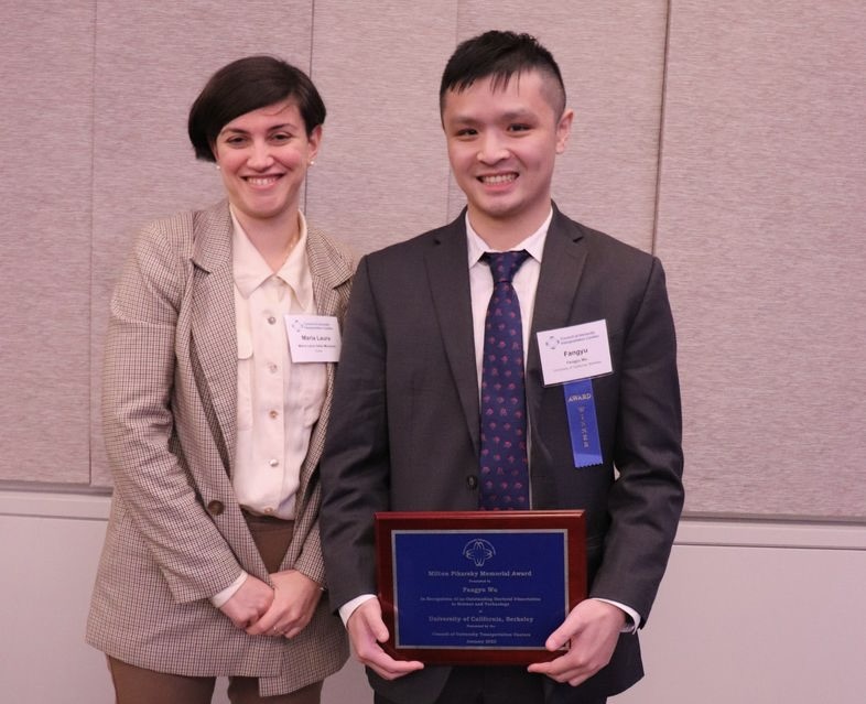 Fangyu Wu with Pikarsky Award