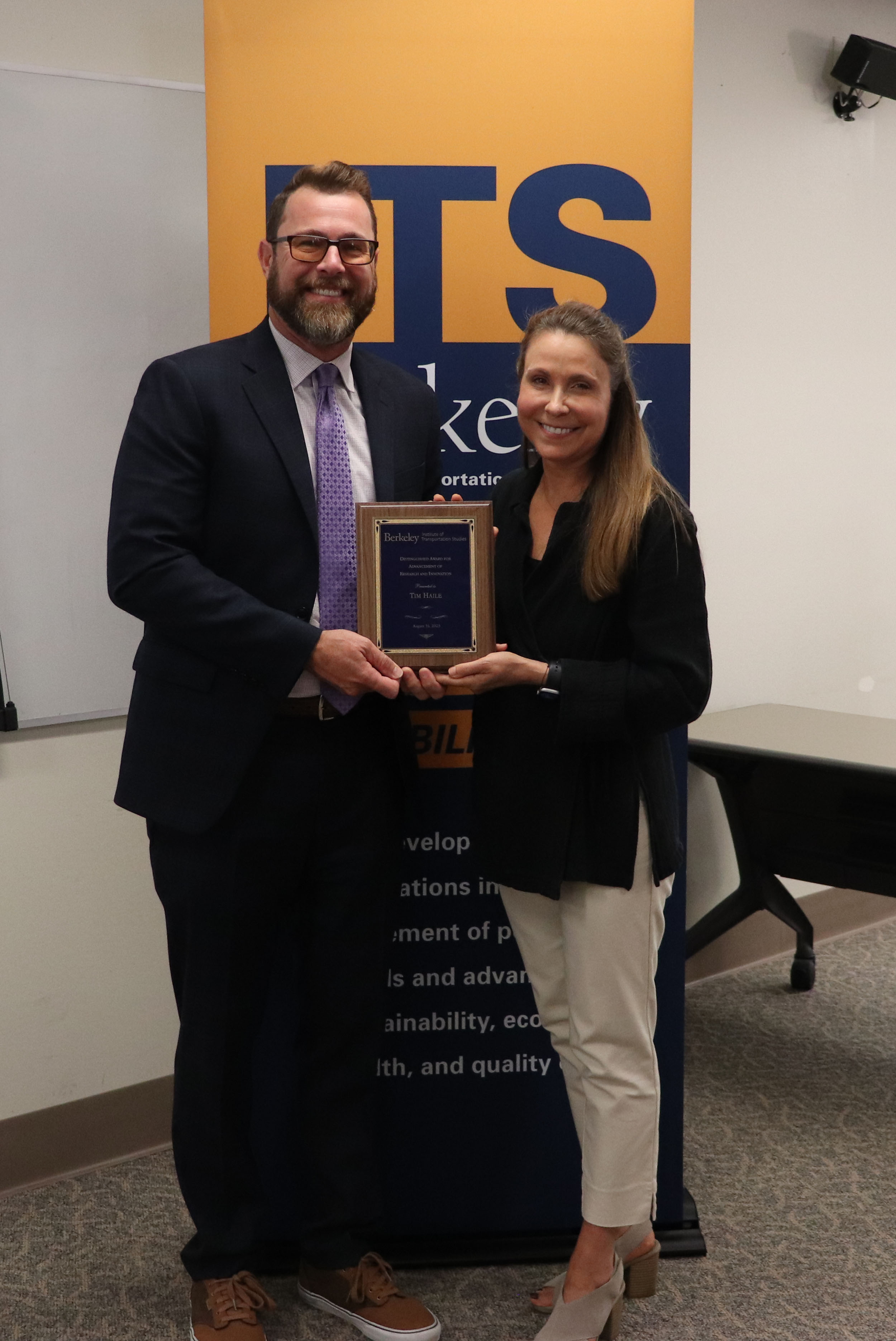 ITS Distinguished Award for Advancement of Research and Innovation: Contra Costa Transportation Authority Executive Director Tim Haile, Executive Director: For recognition of your robust and ongoing partnership with ITS Berkeley faculty and researchers on