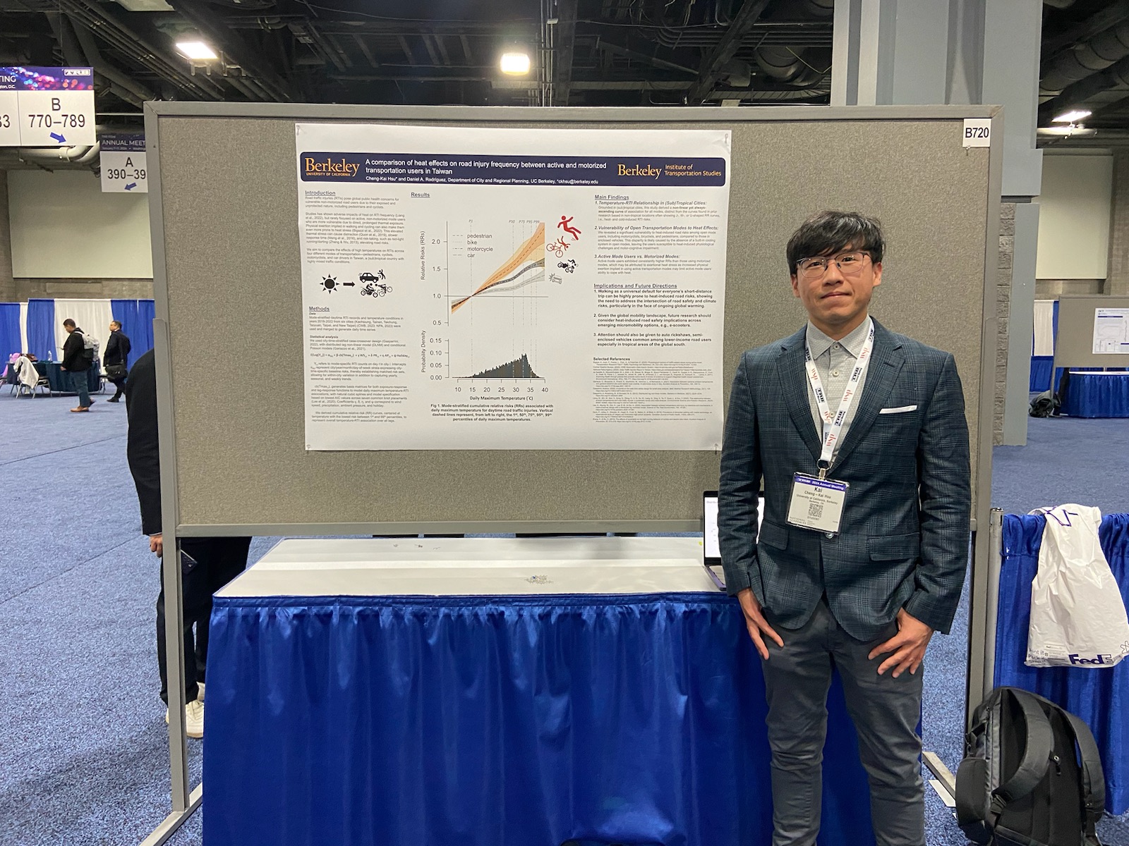 City ans Regional PLanning doctoral student Cheng-Kai Hsu presents his poster on Motorcycle Operation and Safety Research