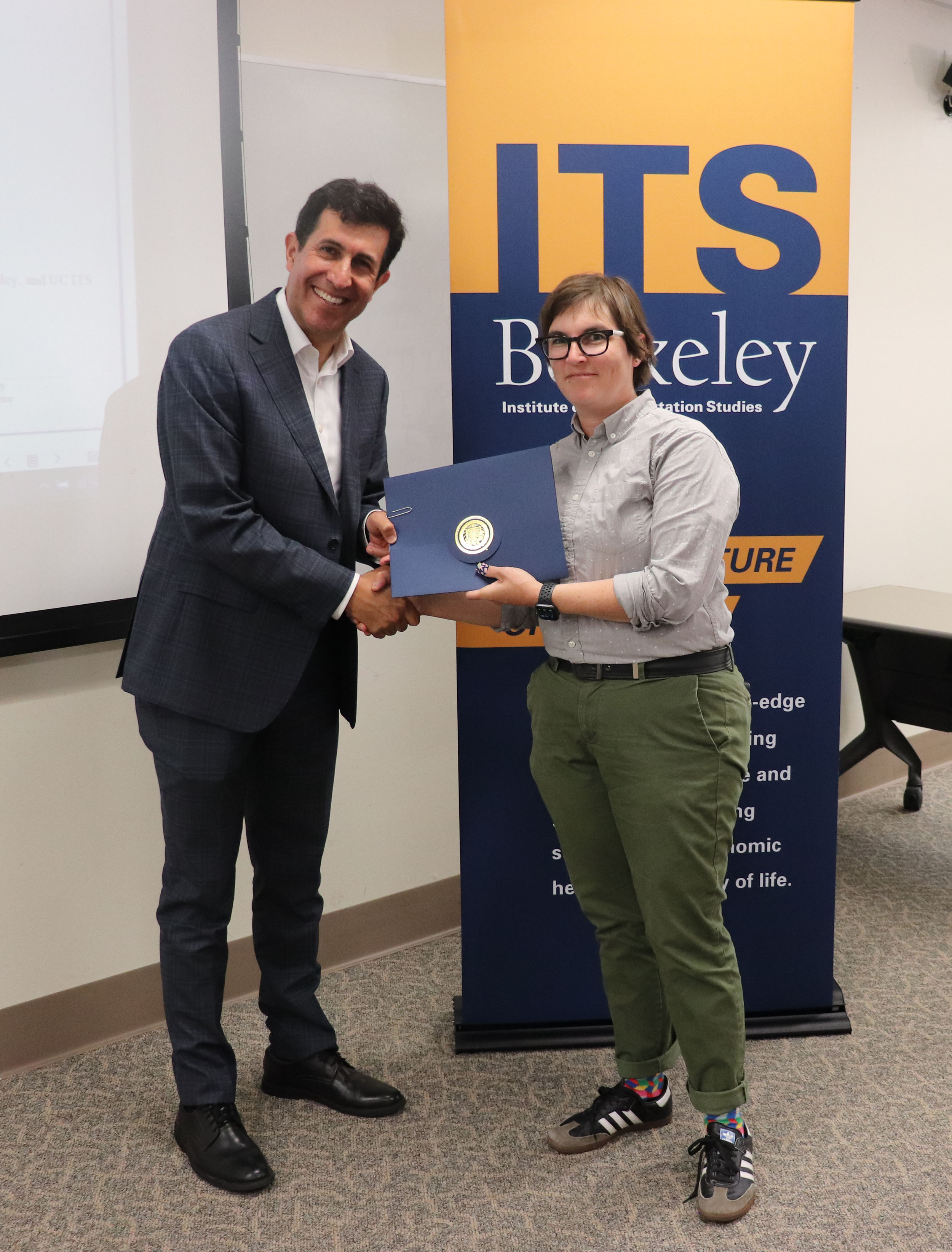 ITS Staff of the Year: ITS Library Director Kendra Levine: For outstanding support to ITS students, faculty, and staff, and unwavering commitment to the educational and research mission of the ITS Berkeley, and UC ITS.
