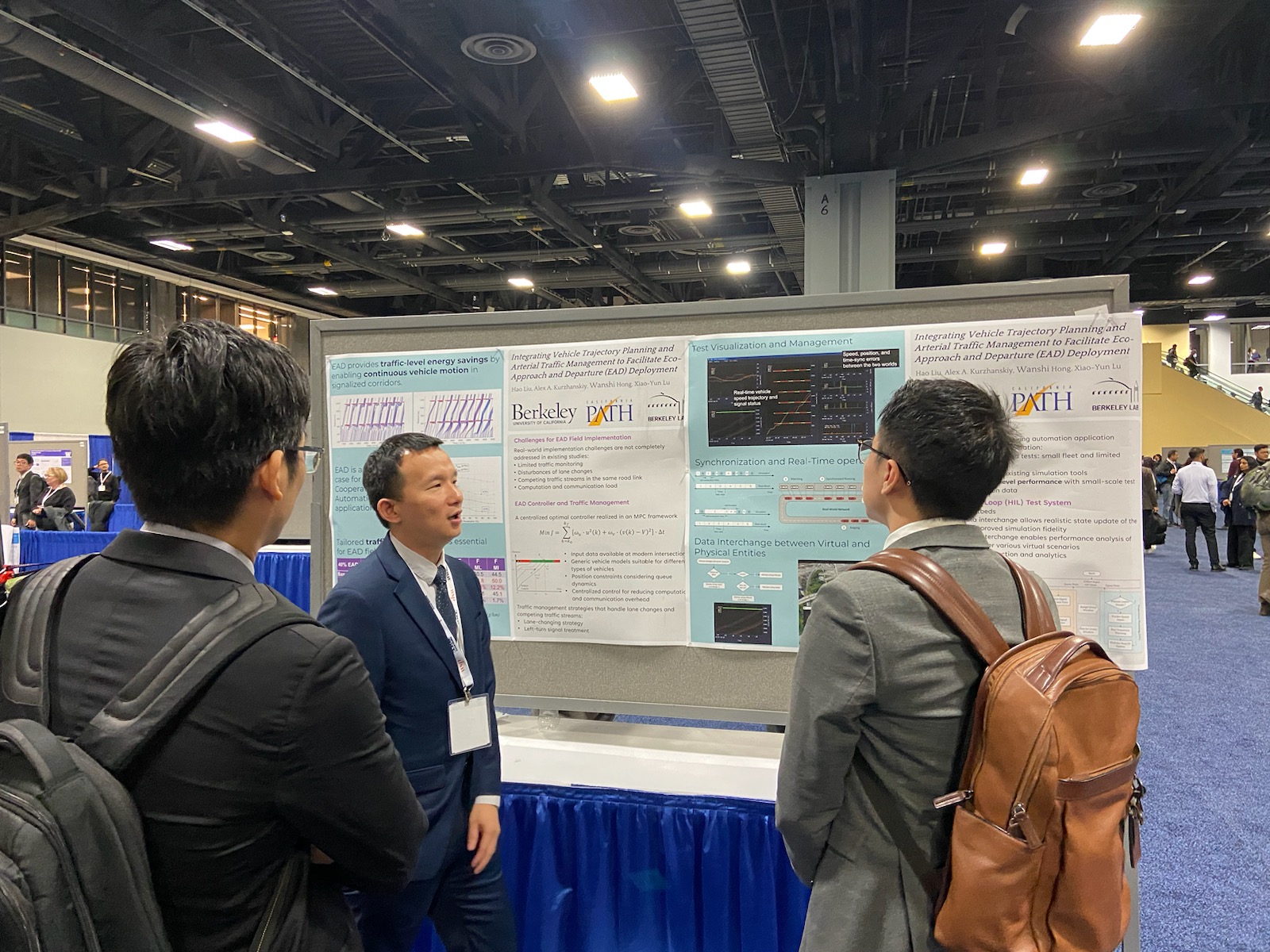 PATH Researcher Hao Liu talks about his poster Integrating Vehicle Trajectory Planning and Arterial Traffic Management to Facilitate Eco-Approach and Departure Deployment at Transportation Research Board Annual Meeting 