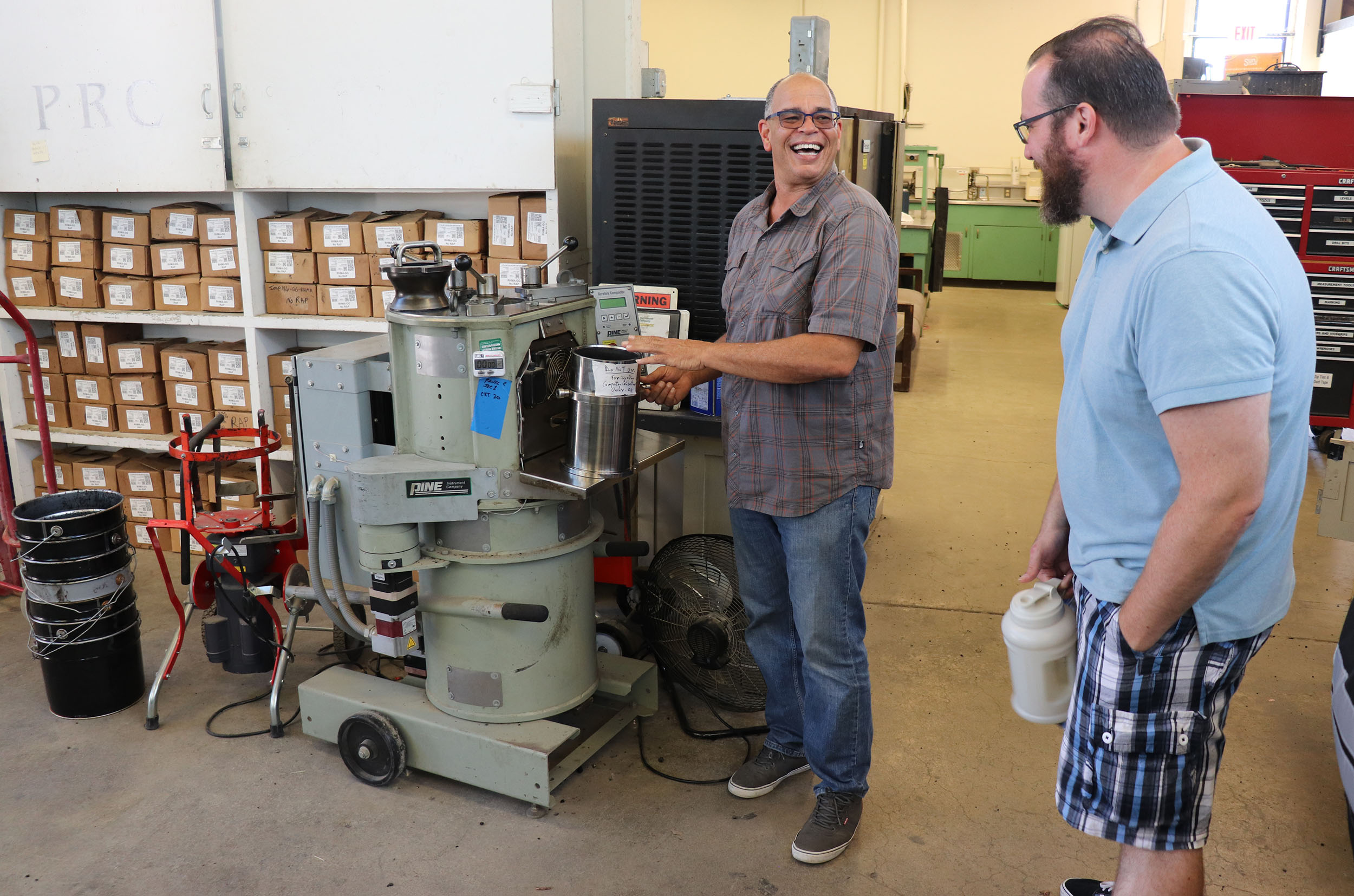 UC PRC Research Engineer Irwin Guada led a tour of the PRC workshop and lab at the Richmond Field Station