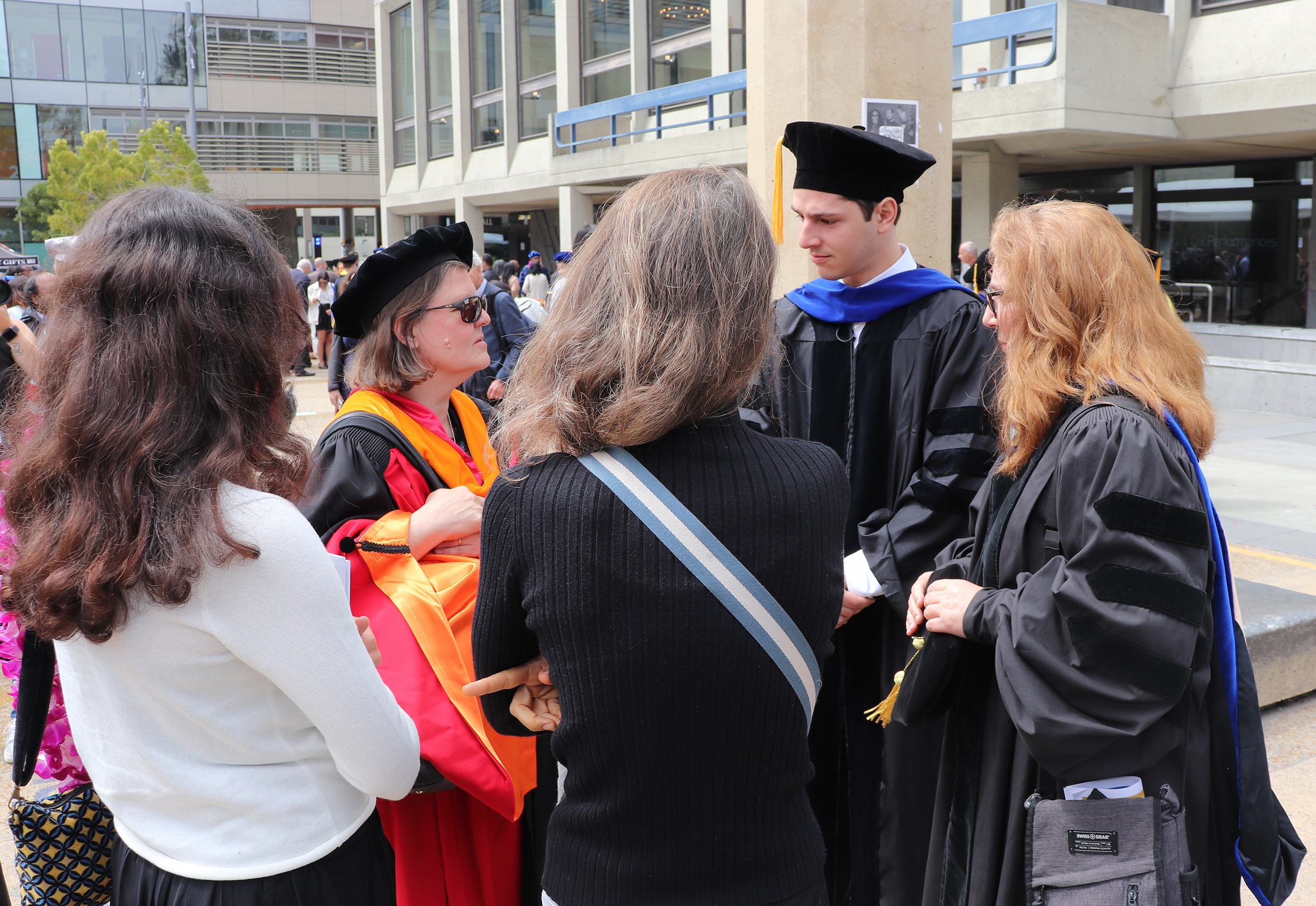 Graduate Pietro Antonelli celebrates with advisors Iris Tomelein and Jasenka Rakas Graduate Pietro Antonelli celebrates with advisors Iris Tomelein and Jasenka Rakas