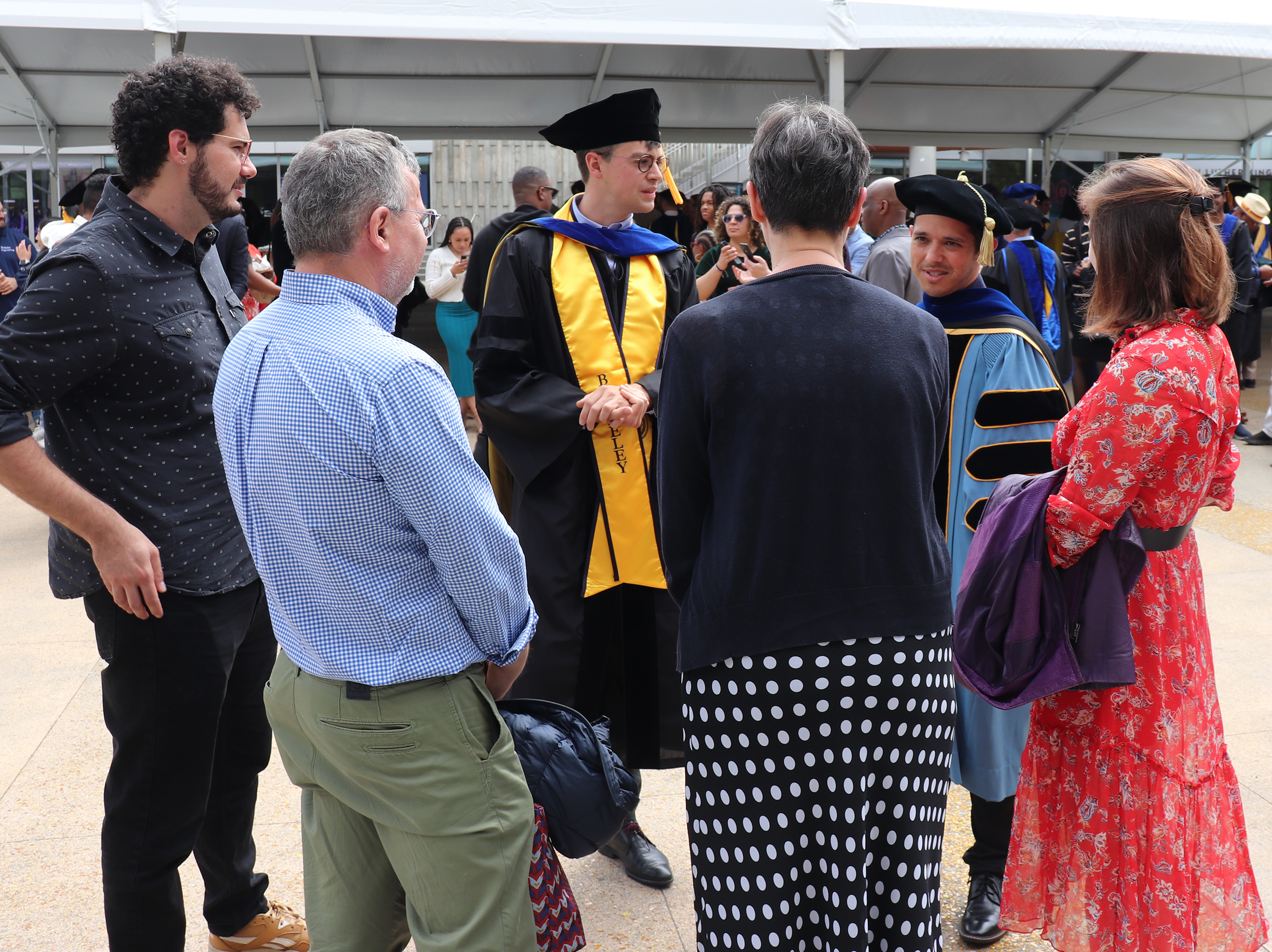 Graduate Guillaume Goujard celebrates with advisor Scott Moura Graduate Guillaume Goujard celebrates with advisor Scott Moura