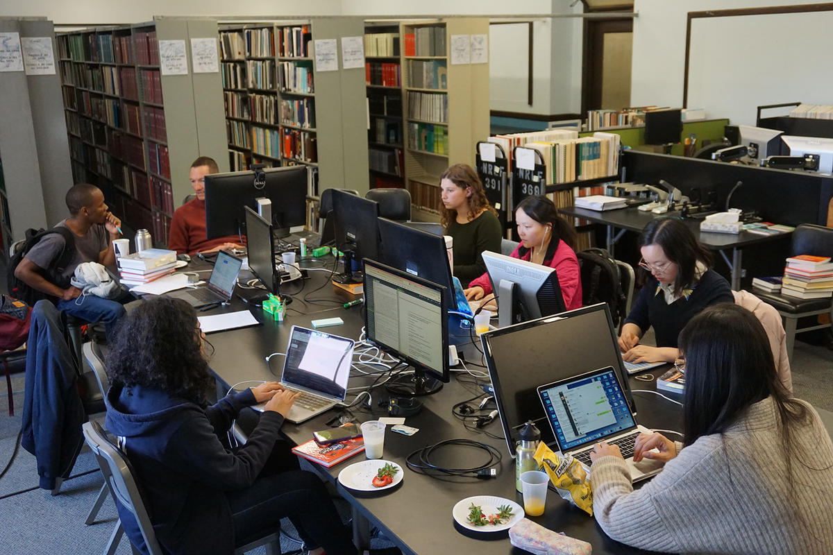 Students working in Library