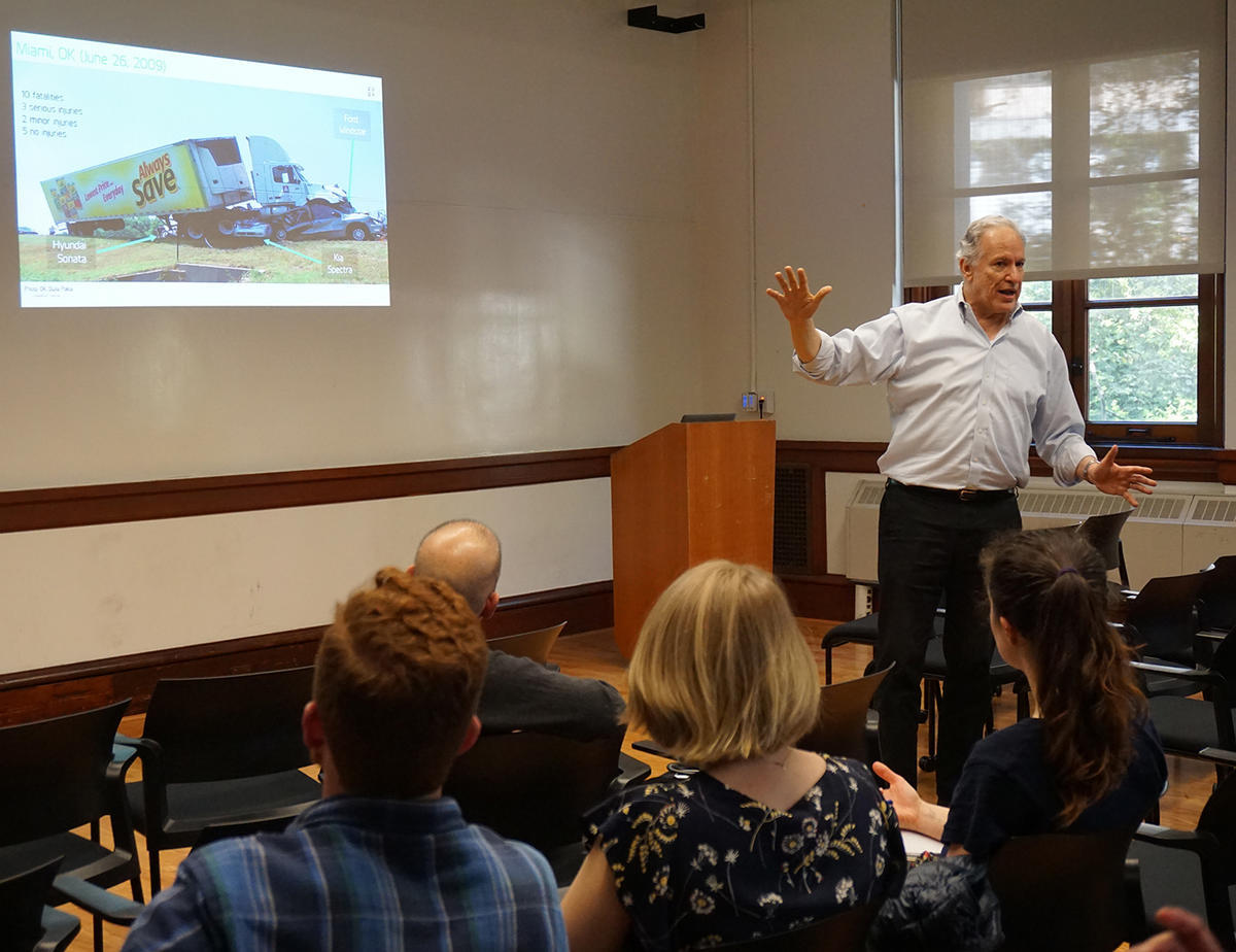 Mark Rosekind, of Zoox, presented Transforming Transportation: The AV Opportunity at the ITS Transportation Seminar on April 12, 2019 in 290 Hearst Memorial Mining Building at 4 p.m. Mark Rosekind, of Zoox, presented Transforming Transportation: The AV Opportunity at the ITS Transportation Seminar on April 12, 2019 in 290 Hearst Memorial Mining Building at 4 p.m.