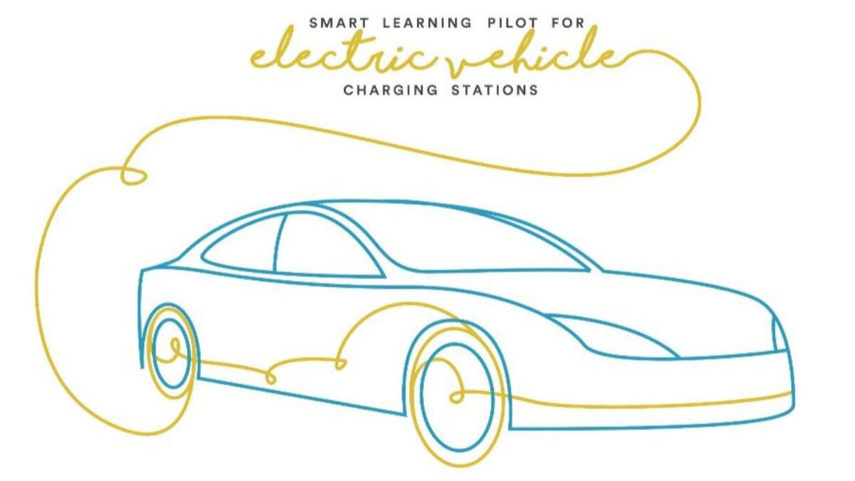 EV study graphic with charging car