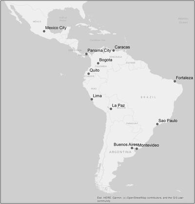 Latin America map