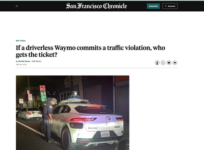 SF Chronicle Waymo car