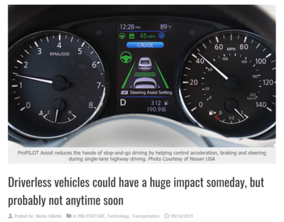 Driverless vehicles could have a huge impact someday, but probably not anytime soon