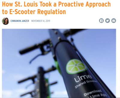 How St Louis took a proactive approach to E-Scooter Regulation