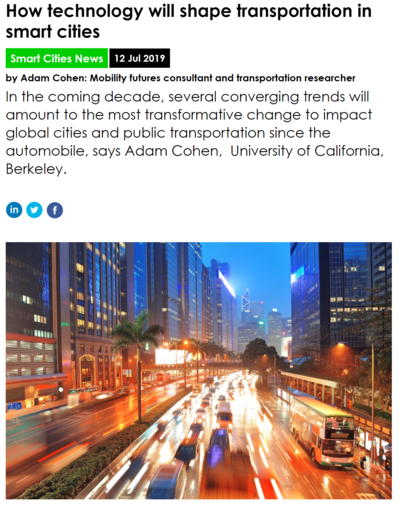 How Technology will shape Transportation in Smart Cities