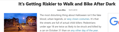 Its Getting riskier to walk and bike after dark