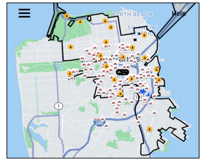 Scooter map of SF