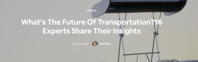 What's the Future of Transportation?